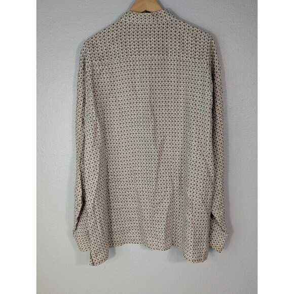 Ermenegildo Zegna Italy Gray Geometric Button Up Shirt 2XL Tall - Picture 2 of 5